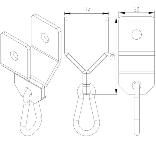 GM3 Power Rack Mounted Shackle Bag Hook Mount