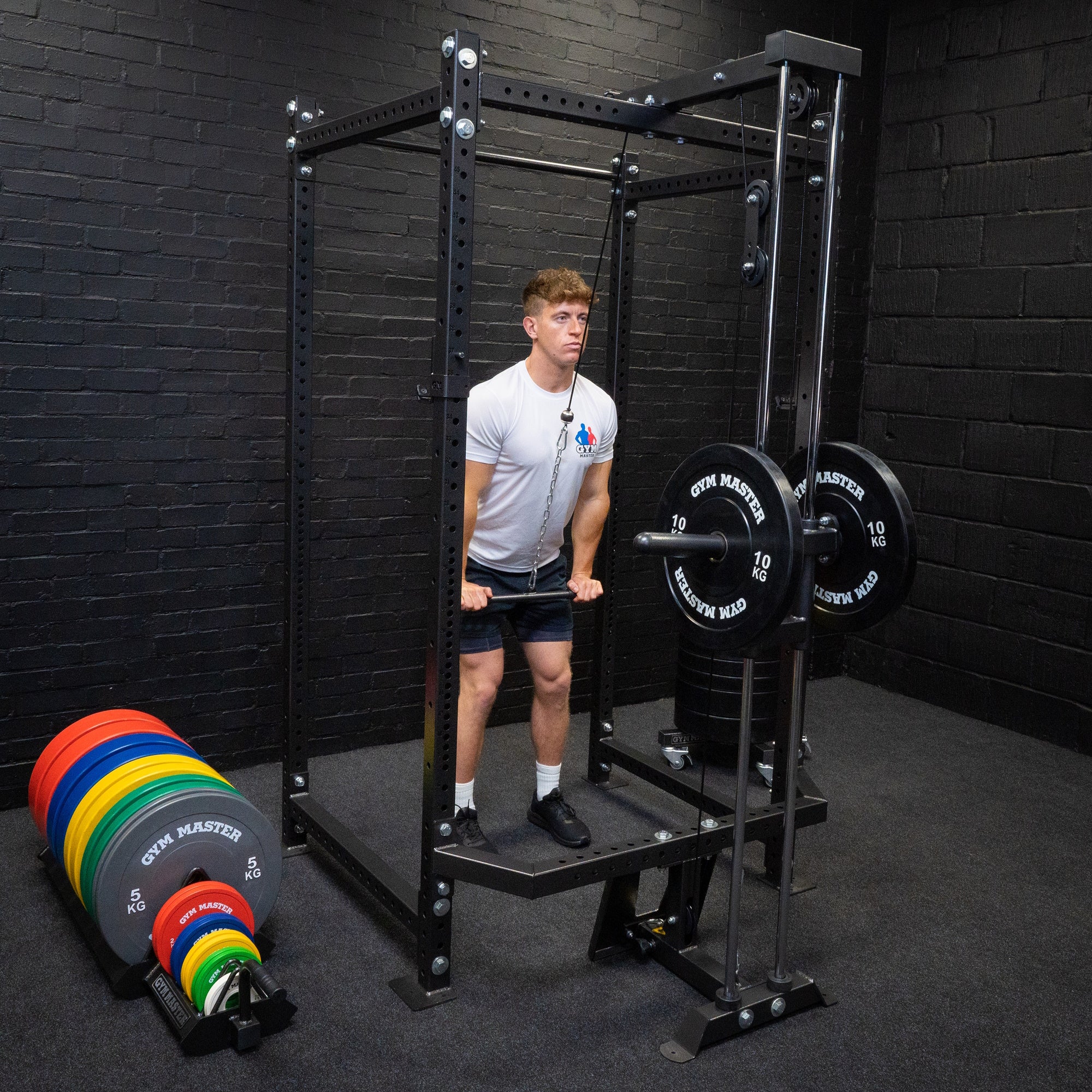 Straight Bar Attachment for Home Gym Crossover Cable Machines