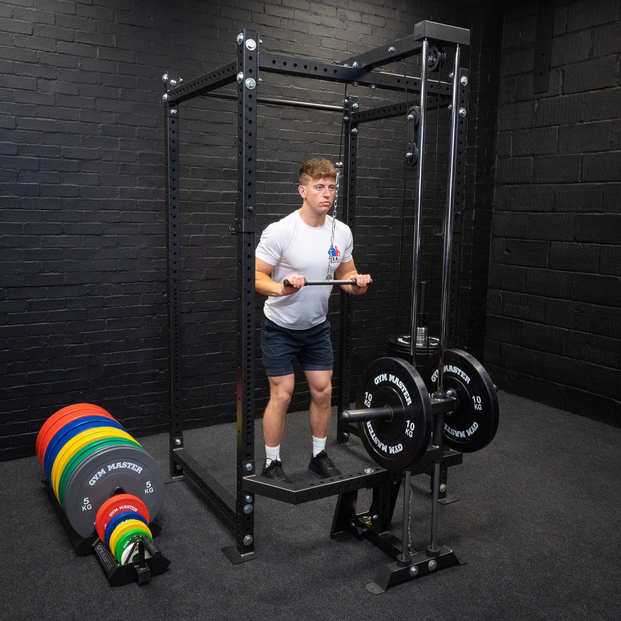 Straight Bar Attachment for Home Gym Crossover Cable Machines