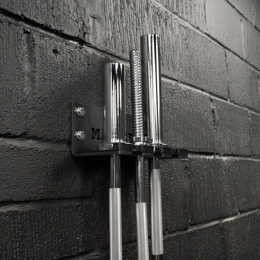 3 Bar Vertical Wall Mounted Rack for Barbell Storage with Protective UHMW Pads