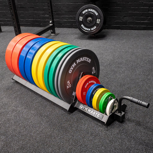Portable Horizontal Bumper Plate Trolley Rack with Fractional Weight Section