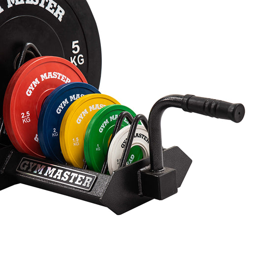 Portable Horizontal Bumper Plate Trolley Rack with Fractional Weight Section