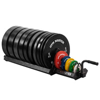 Thumbnail for Portable Horizontal Bumper Plate Trolley Rack with Fractional Weight Section