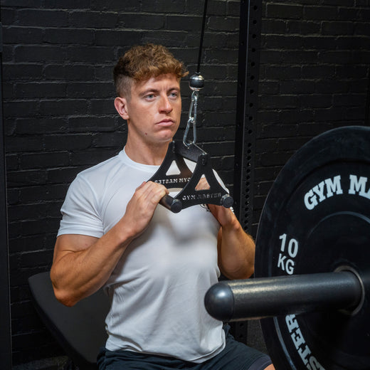 Double Twin Seated V Row Close Grip Handle Cable Attachment Lat Bar