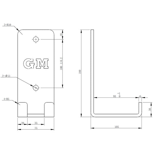 Vertical Wall Mounted Olympic 2" Barbell Storage Hanging Rack