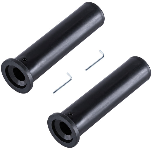 A close up shot of a black GYM MASTER weight plate adapter sleeve