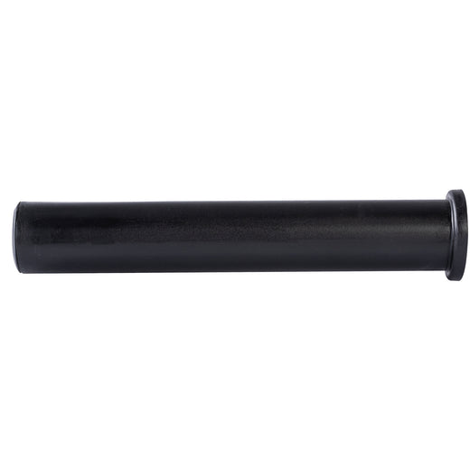 A close up shot of a black GYM MASTER weight plate adapter sleeve