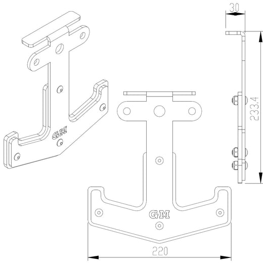 GM1 Power Rack Mounted Barbell Storage Hook Anchor Holder
