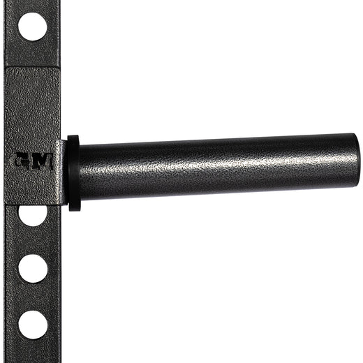 A  close up of an additional module for a weight lifting rack