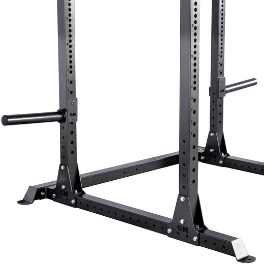 A  close up of an additional module for a weight lifting rack