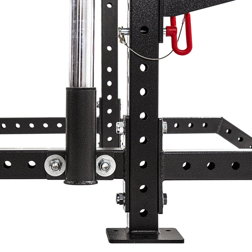 A GYM MASTER gunmetal olympic bar holder attachment for power racks