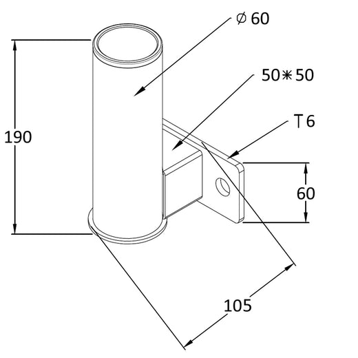A technical illustration showing the dimensions of the product