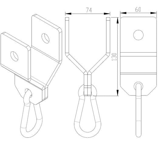 GM3 Power Rack Mounted Shackle Bag Hook Mount