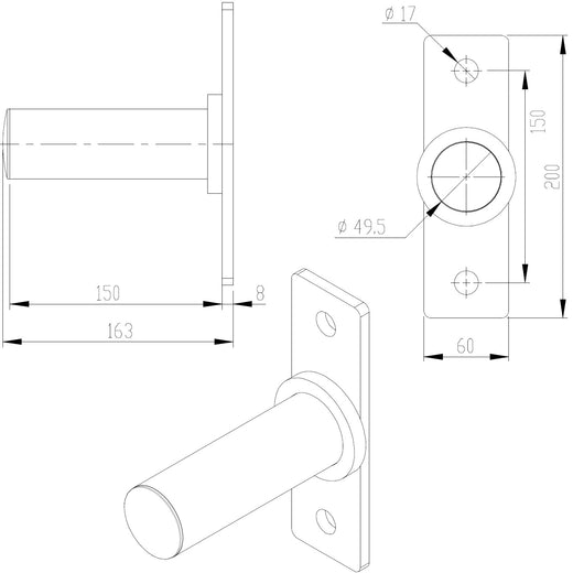 GM3 Pair of Olympic Fractional Weight Change Plate Storage Pole