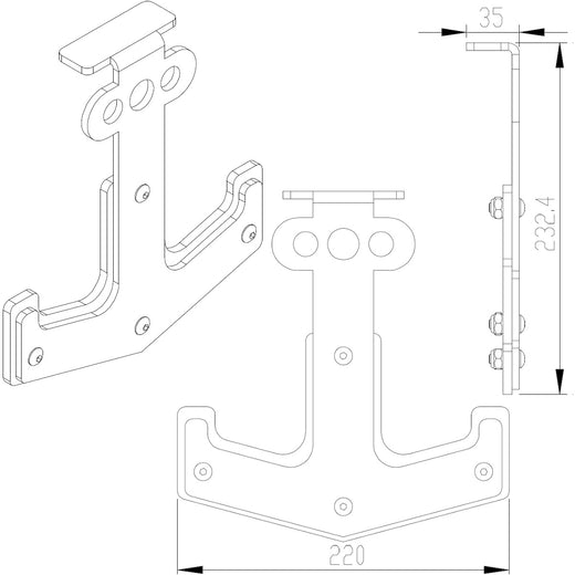 GM3 Power Rack Mounted Barbell Storage Hook Anchor Holder
