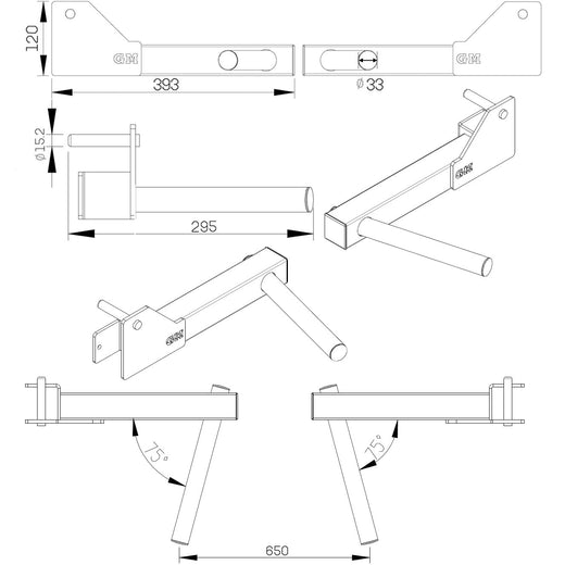 GM3 Heavy Duty Dip Bars - Pair