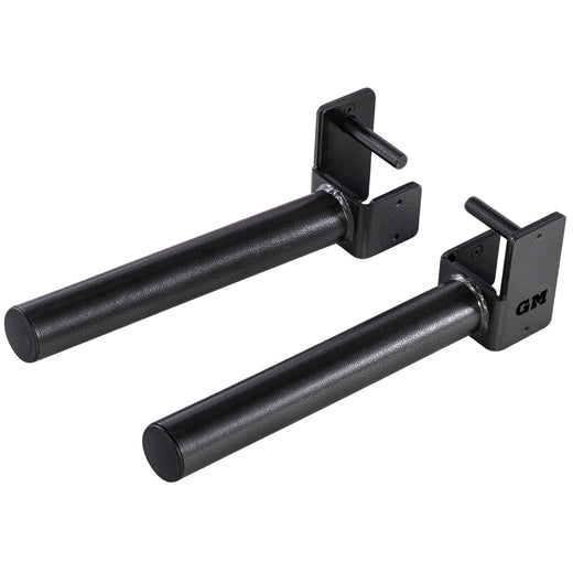 A  close up of an additional module for a weight lifting rack