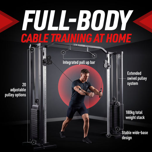 Adjustable Pulley Cable Crossover Machine Including 180kg Weights