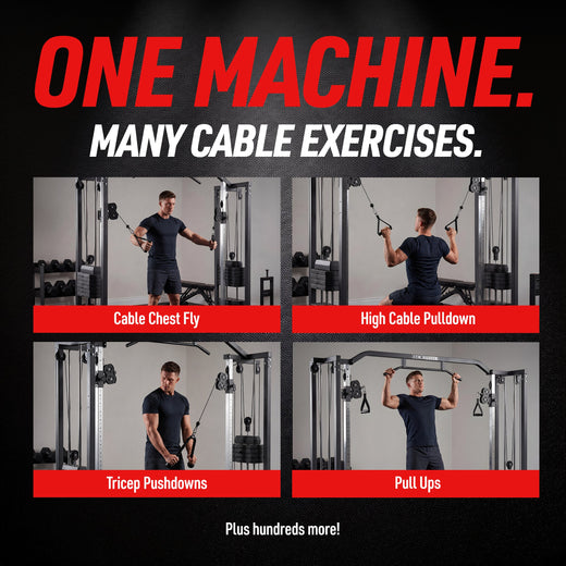 Adjustable Pulley Cable Crossover Machine Including 180kg Weights