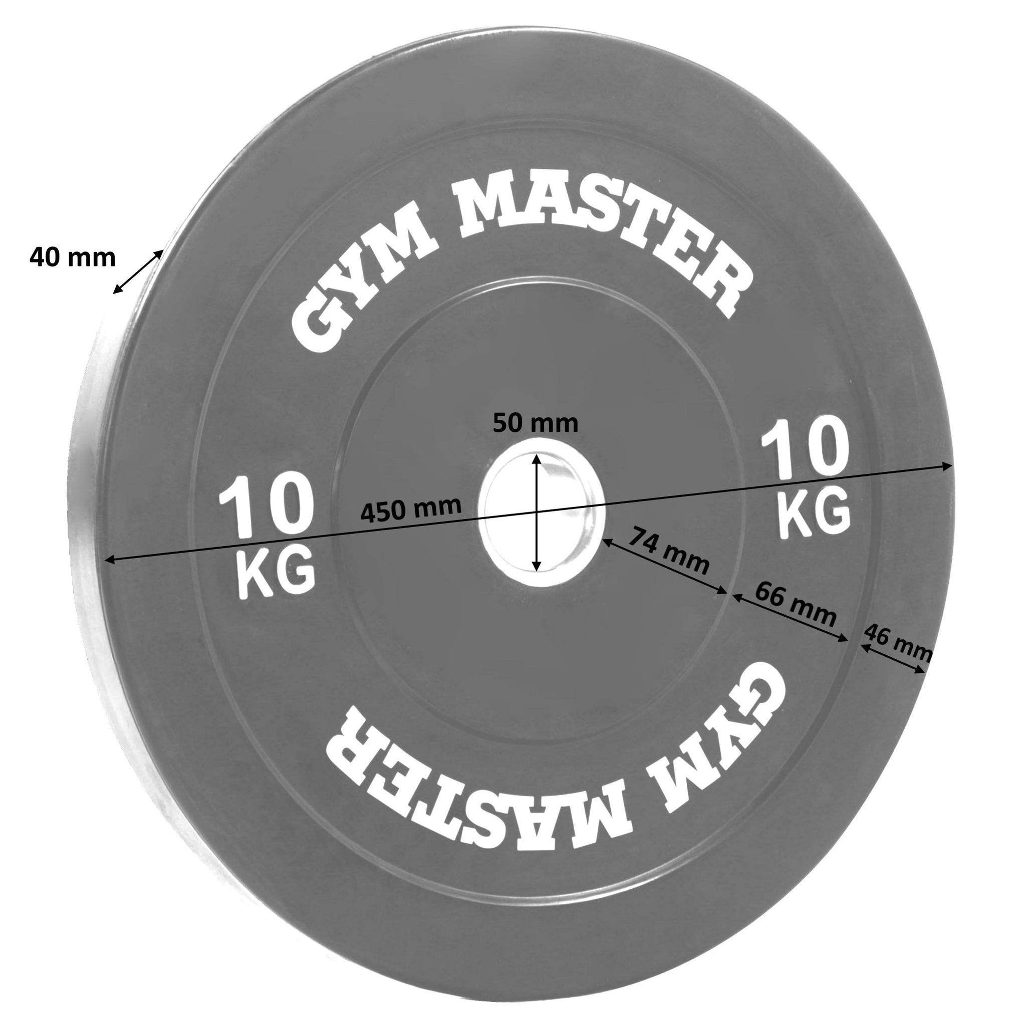 Pair of Black Olympic Rubber Bumper Plates