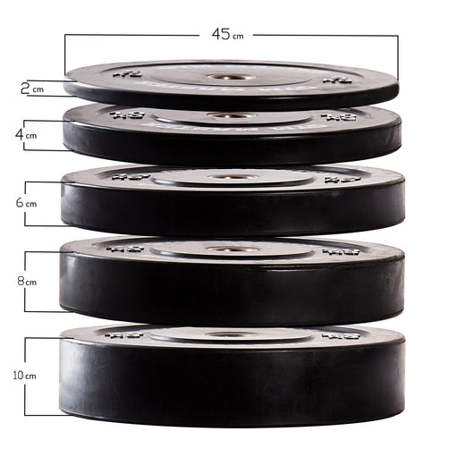 Pair of Black Olympic Rubber Bumper Plates