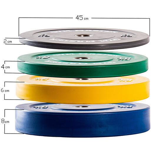 Pair of Coloured Olympic Rubber Bumper Plates