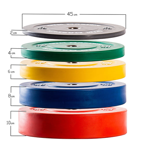 Pair of Coloured Olympic Rubber Bumper Plates