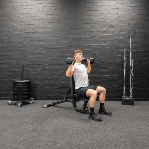 GM2 Fully Adjustable Flat | Incline | Decline FID Weight Bench - Gunmetal with Nonslip Cushions