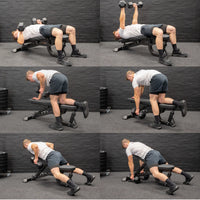 Thumbnail for GM2 Fully Adjustable Flat | Incline | Decline FID Weight Bench - Gunmetal with Nonslip Cushions