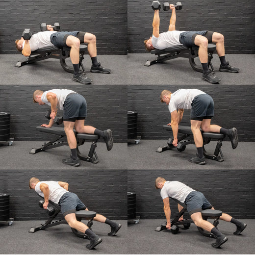 GM2 Fully Adjustable Flat | Incline | Decline FID Weight Bench - Gunmetal with Nonslip Cushions