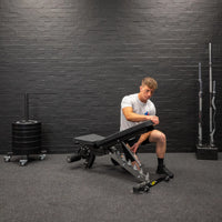 Thumbnail for GM3 Fully Adjustable Flat | Incline | Decline FID Weight Bench - Gunmetal with Nonslip Cushions
