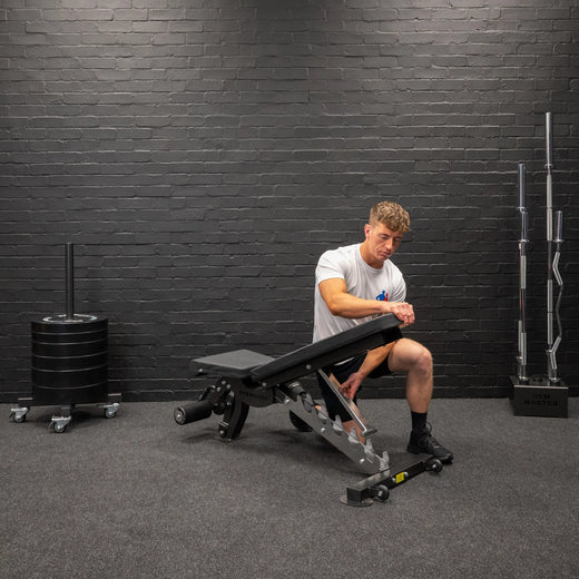 GM3 Fully Adjustable Flat | Incline | Decline FID Weight Bench - Gunmetal with Nonslip Cushions