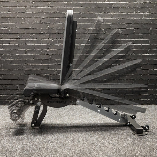 GM3 Fully Adjustable Flat | Incline | Decline FID Weight Bench - Gunmetal with Nonslip Cushions