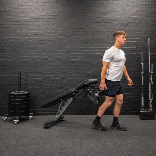 GM3 Fully Adjustable Flat | Incline | Decline FID Weight Bench - Gunmetal with Nonslip Cushions