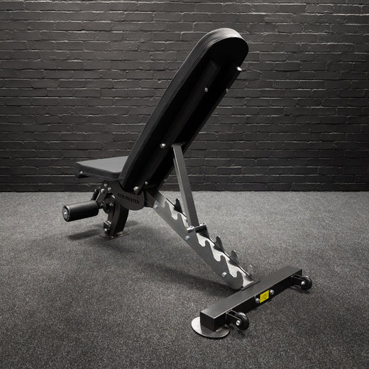 GM3 Fully Adjustable Flat | Incline | Decline FID Weight Bench - Gunmetal with Nonslip Cushions