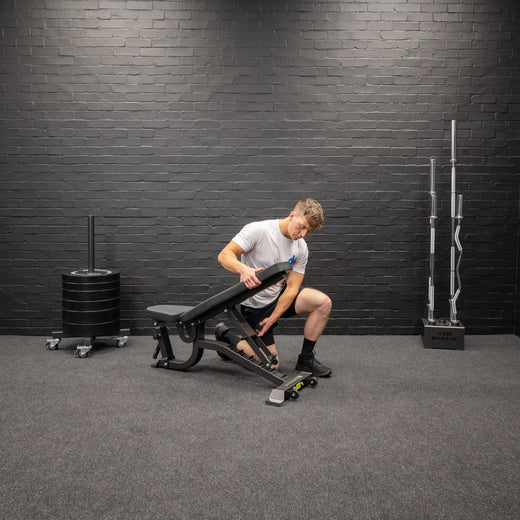 GM2 Fully Adjustable Flat | Incline | Decline FID Weight Bench - Gunmetal with Wide Backrest and Nonslip Cushions