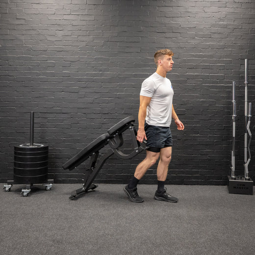 GM2 Fully Adjustable Flat | Incline | Decline FID Weight Bench - Gunmetal with Wide Backrest and Nonslip Cushions