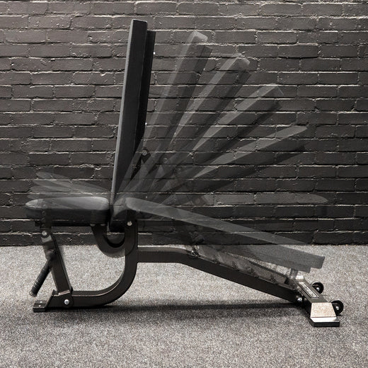 GM2 Fully Adjustable Flat | Incline | Decline FID Weight Bench - Gunmetal with Wide Backrest and Nonslip Cushions