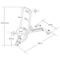 Thumbnail for GM2 Fully Adjustable Flat | Incline | Decline FID Weight Bench - Gunmetal with Wide Backrest and Nonslip Cushions