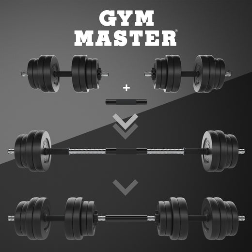 30kg Adjustable Chrome Dumbbell and Barbell Set