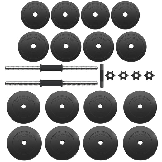 30kg Adjustable Chrome Dumbbell and Barbell Set