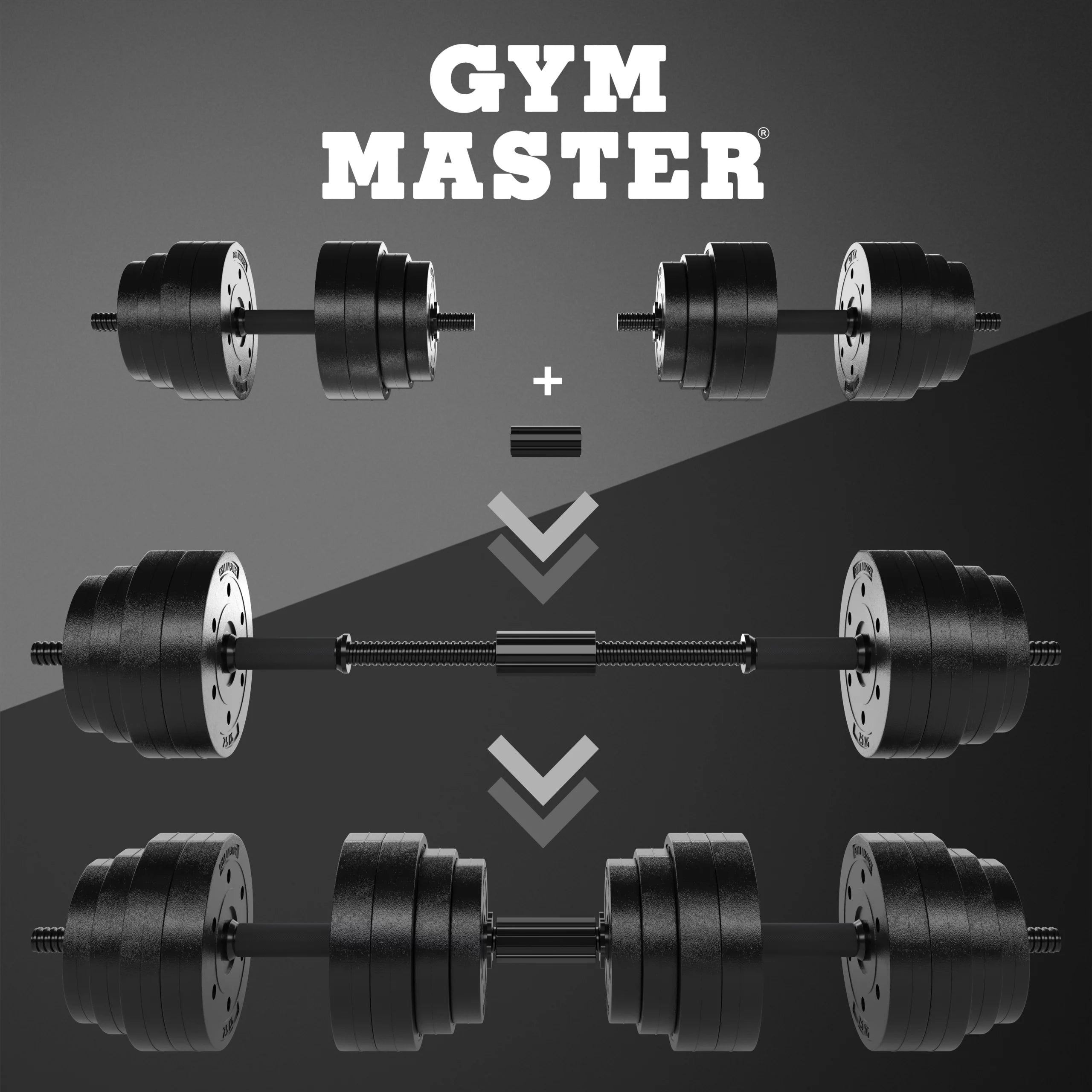 30kg Adjustable Dumbbell and Barbell Set – Gym Master Gym Equipment