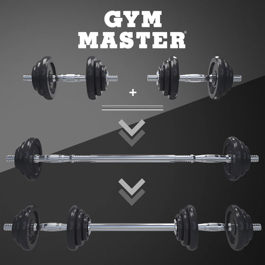 20kg Adjustable Cast Iron Dumbbell and Barbell Set