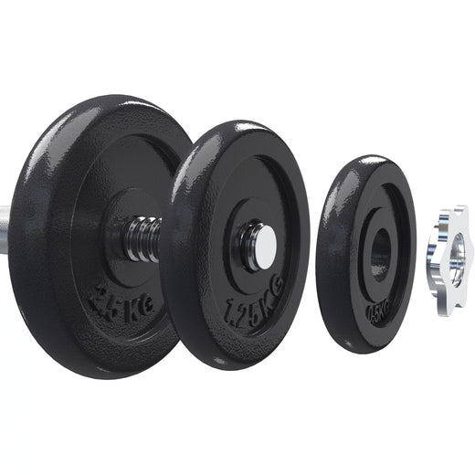 20kg Adjustable Cast Iron Dumbbell and Barbell Set