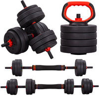 Thumbnail for 6 in 1 Adjustable Dumbbell Barbell Weight Lifting Bar and Kettlebell Set  20kg / 25kg / 30kg