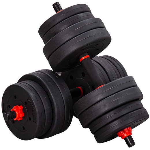6 in 1 Adjustable Dumbbell Barbell Weight Lifting Bar and Kettlebell Set  20kg / 25kg / 30kg