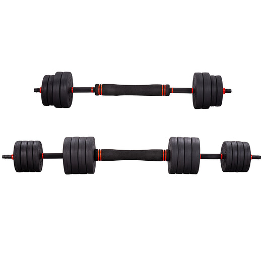 6 in 1 Adjustable Dumbbell Barbell Weight Lifting Bar and Kettlebell Set  20kg / 25kg / 30kg