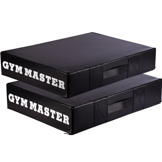 Pair of Weight Lifting Crash Pads Barbell Silencer Foam Deadlift Drop Mats - Black