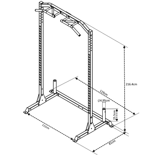 GM1 Half Power Rack Squat Cage with Dual Cable Pulley System and Optional Spotters
