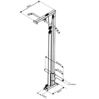 Thumbnail for A technical drawing of an additional module for a weight lifting rack, showcasing the dimensions